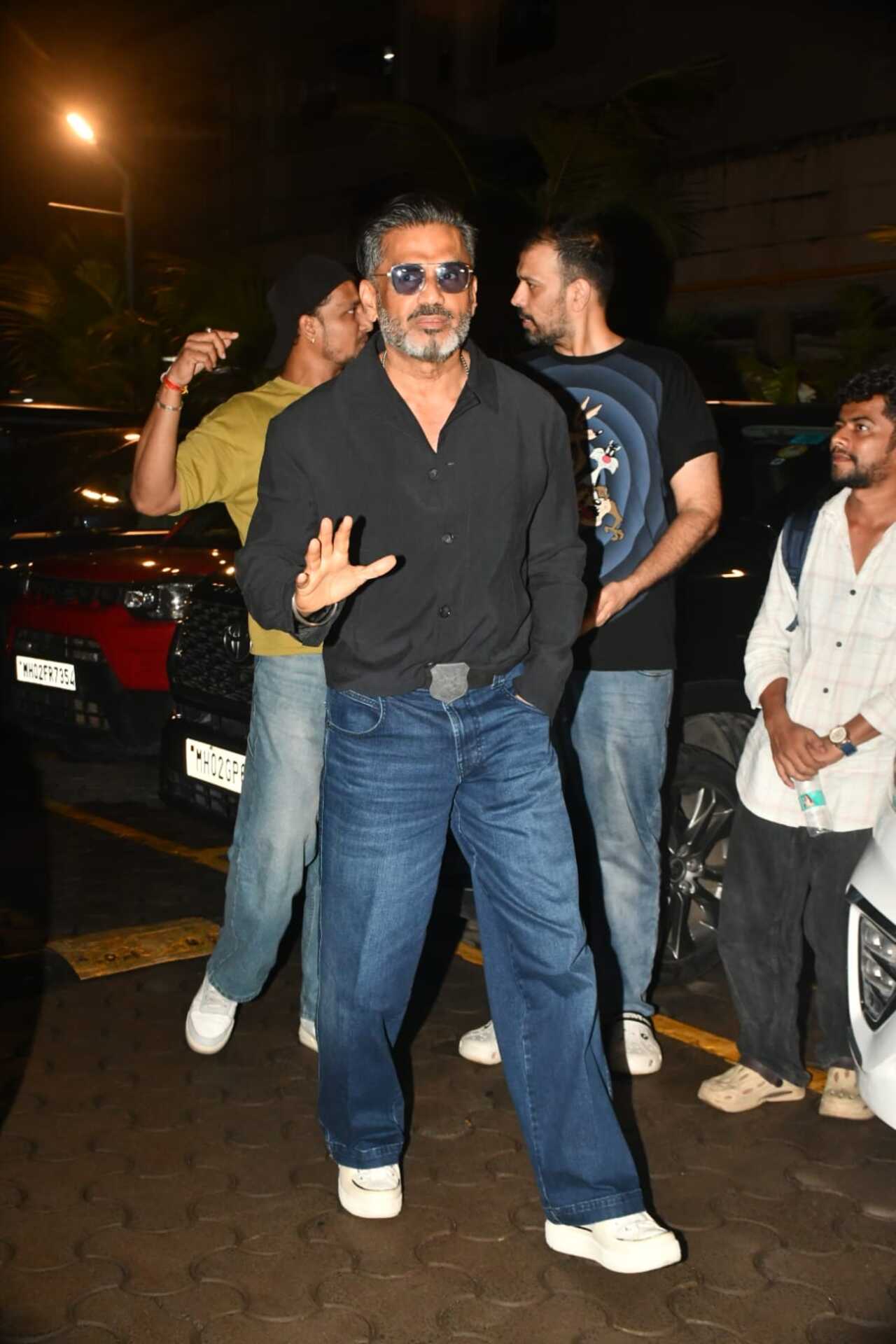 Suniel Shetty was also spotted arriving for a screening in the city.
